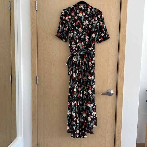 Equipment Imogene silk wrap dress, black floral, S - Picture 5 of 10